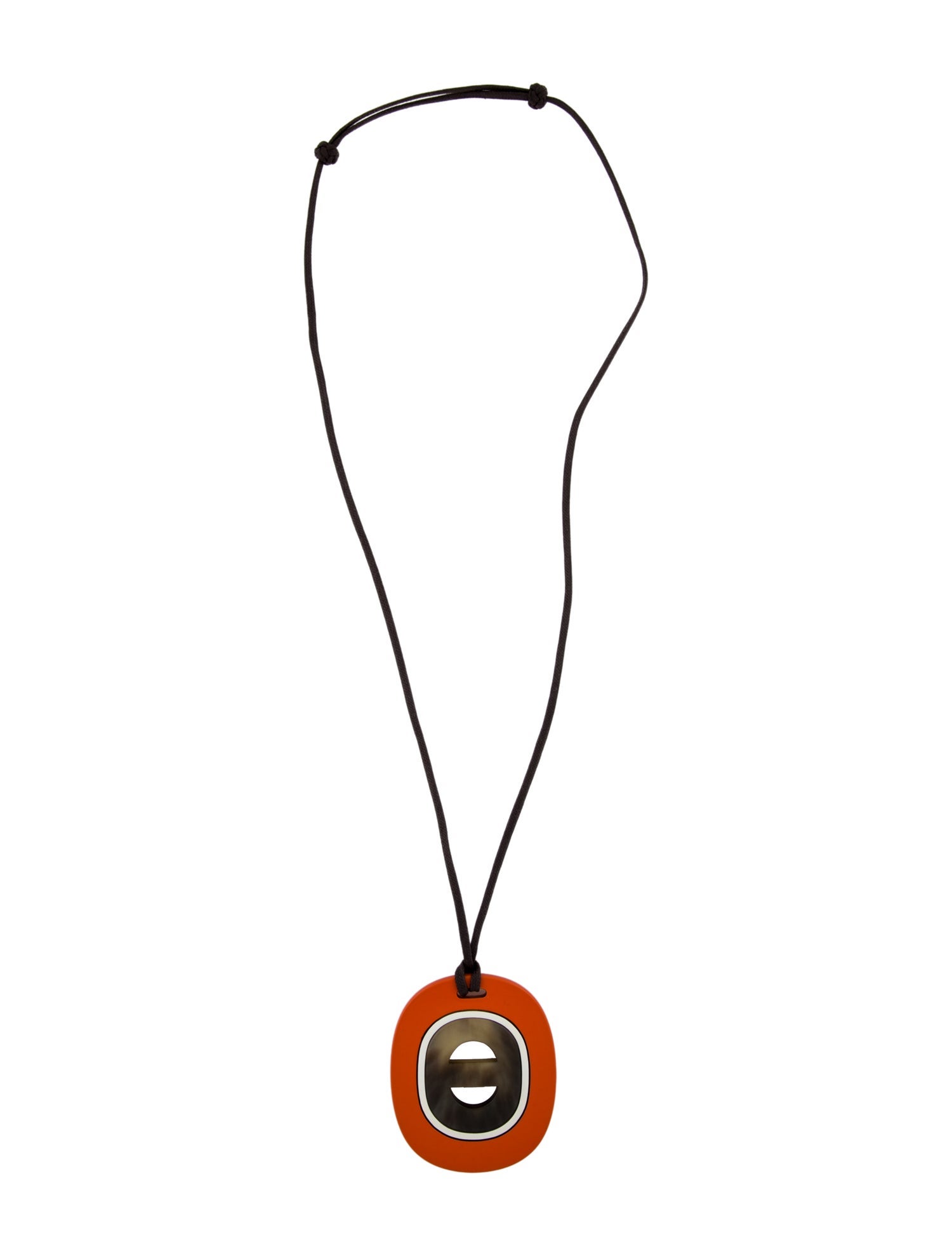 Hermès Horn & Lacquer Fidelio Virage Pendant Necklace