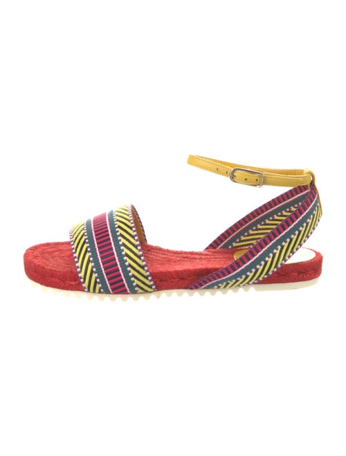 Hermès Printed Leather Trim Embellishment Slingback Sandals
