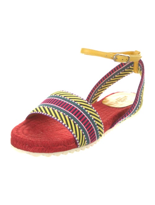 Hermès Printed Leather Trim Embellishment Slingback Sandals