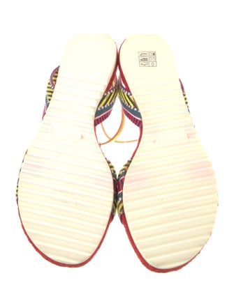 Hermès Printed Leather Trim Embellishment Slingback Sandals