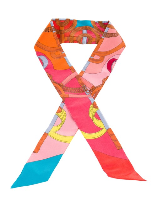 Hermès Eperon D'Or Silk Twilly Scarf