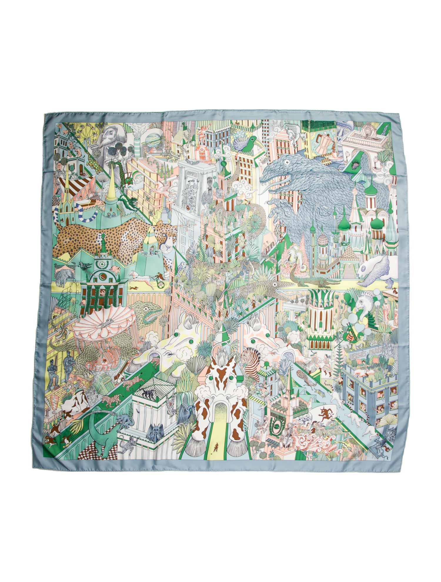 Hermès Animapolis Silk Shawl w/ Tags