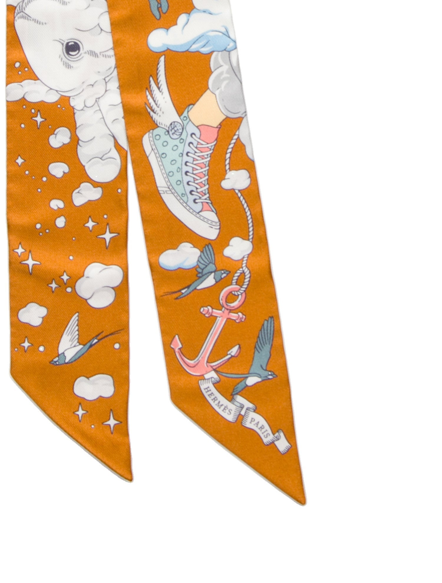 Hermès Sur Mon Nuage Silk Twilly Scarf