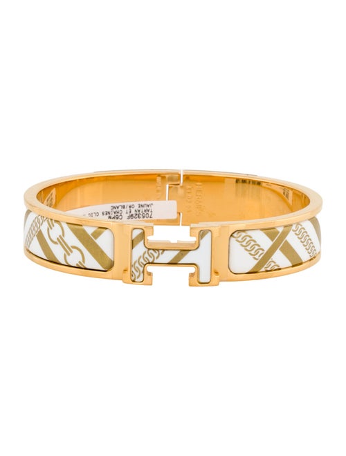 Hermès Clic H Tartan Enamel At Turnlock Bracelet