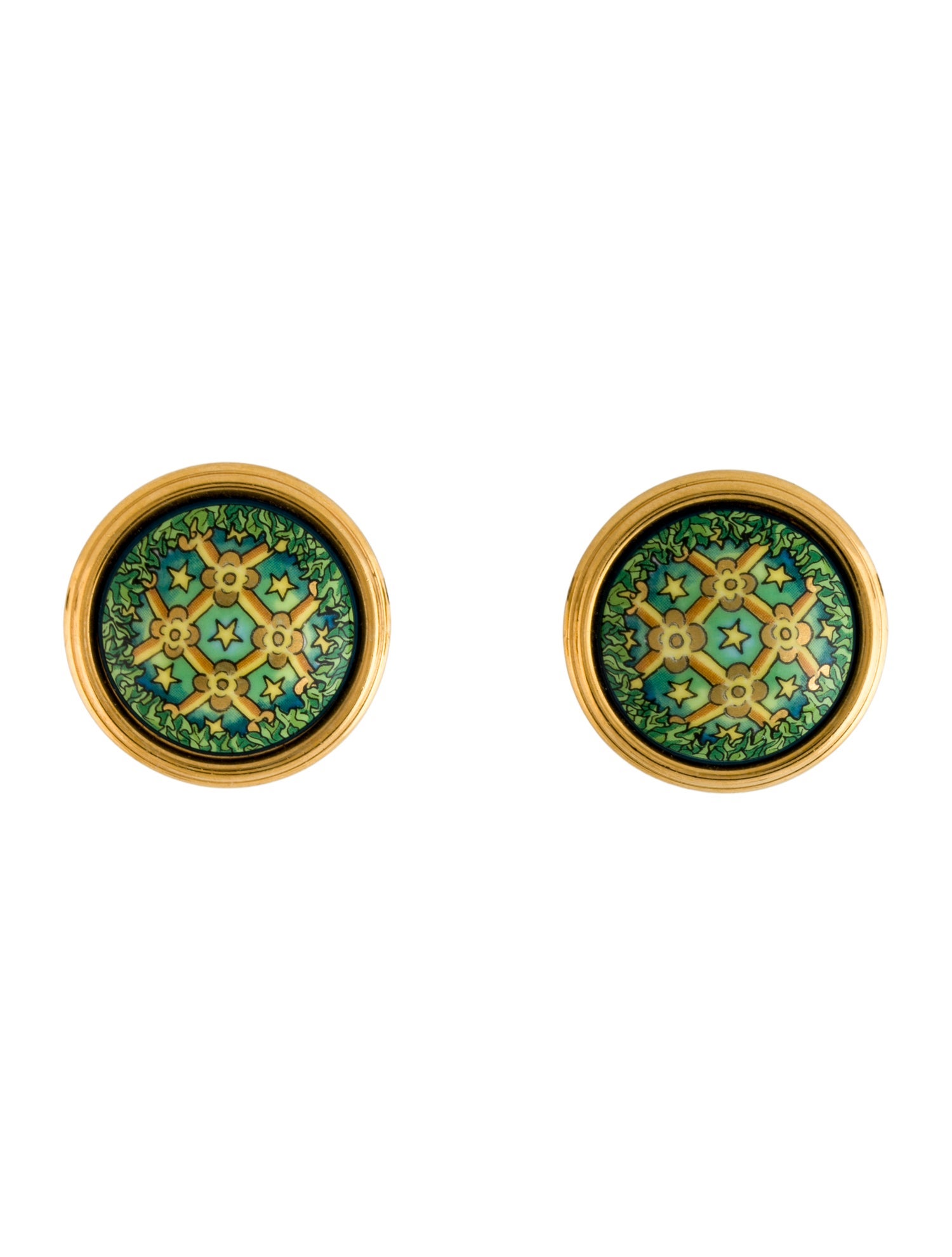 Hermès Vintage Enamel Clip-On Earrings
