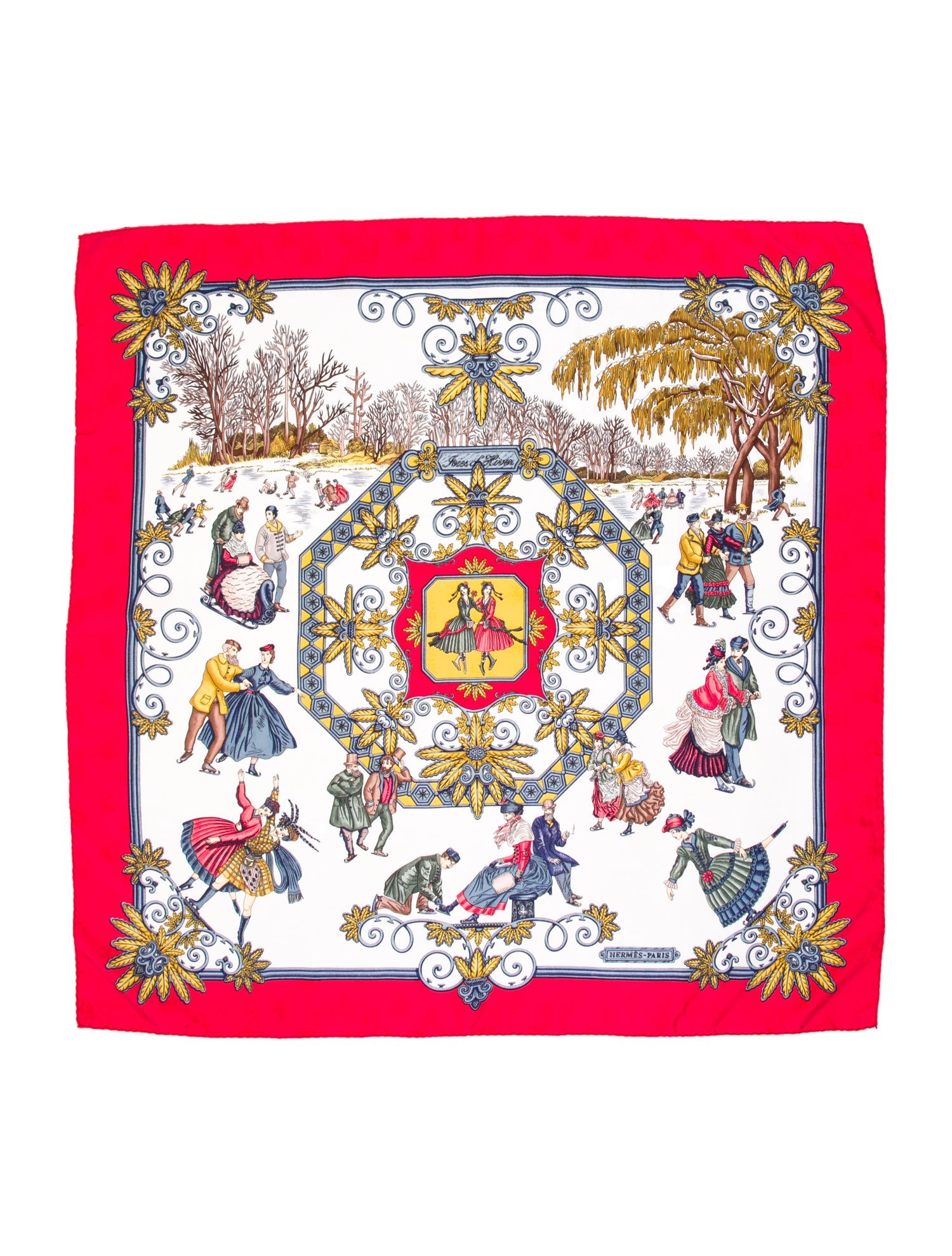 Hermès Joies D'Hiver Jacquard Silk Scarf