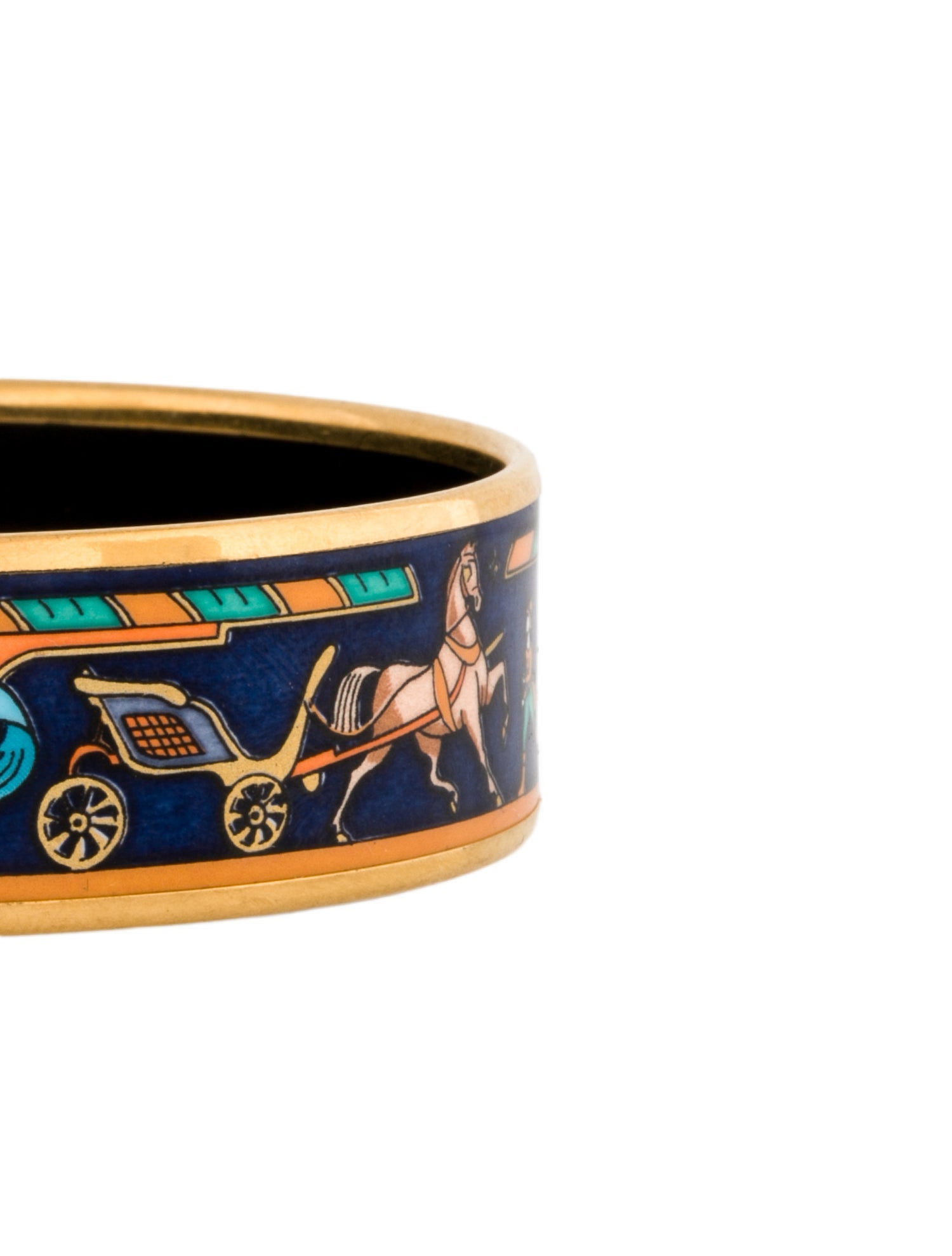 Hermès Vintage Wide Enamel Bangle Bracelet