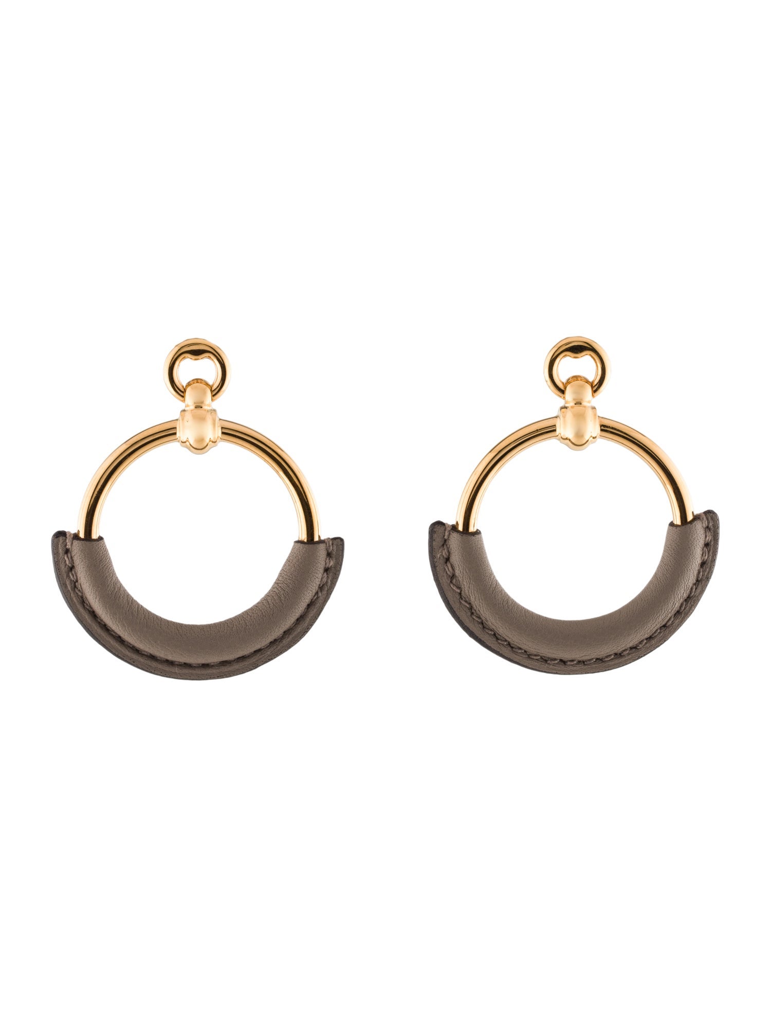 Hermès Leather Loop Earrings