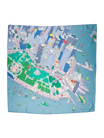 Hermès The Battery New York Silk Scarf
