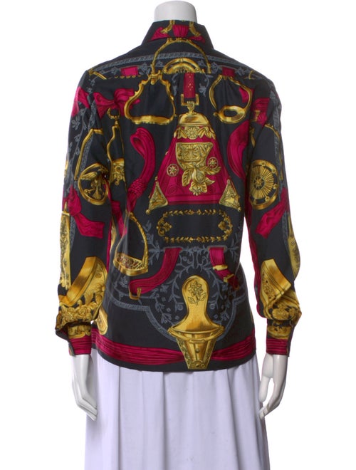 Hermès Silk Paisley Print Button-Up Top