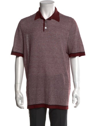 Hermès Linen Plaid Print Polo Shirt