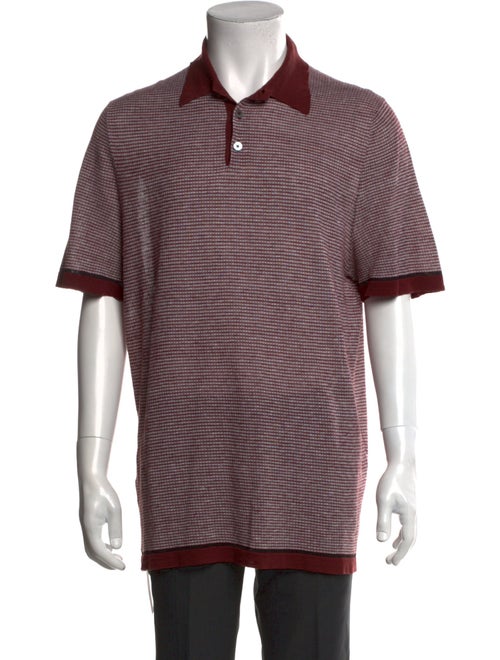 Hermès Linen Plaid Print Polo Shirt