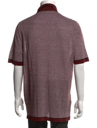 Hermès Linen Plaid Print Polo Shirt