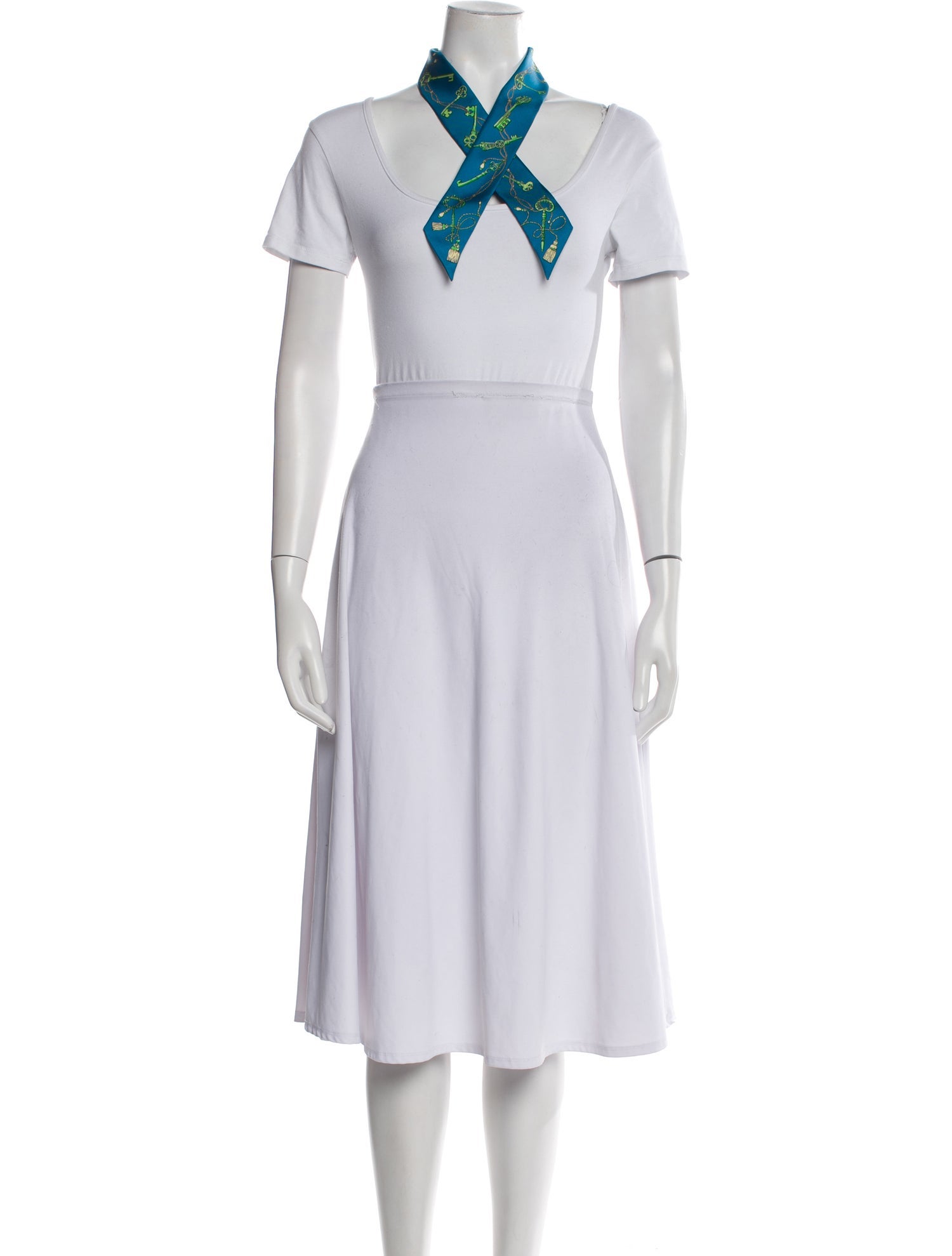 Hermès Les Cles A Pois Silk Twilly Scarf