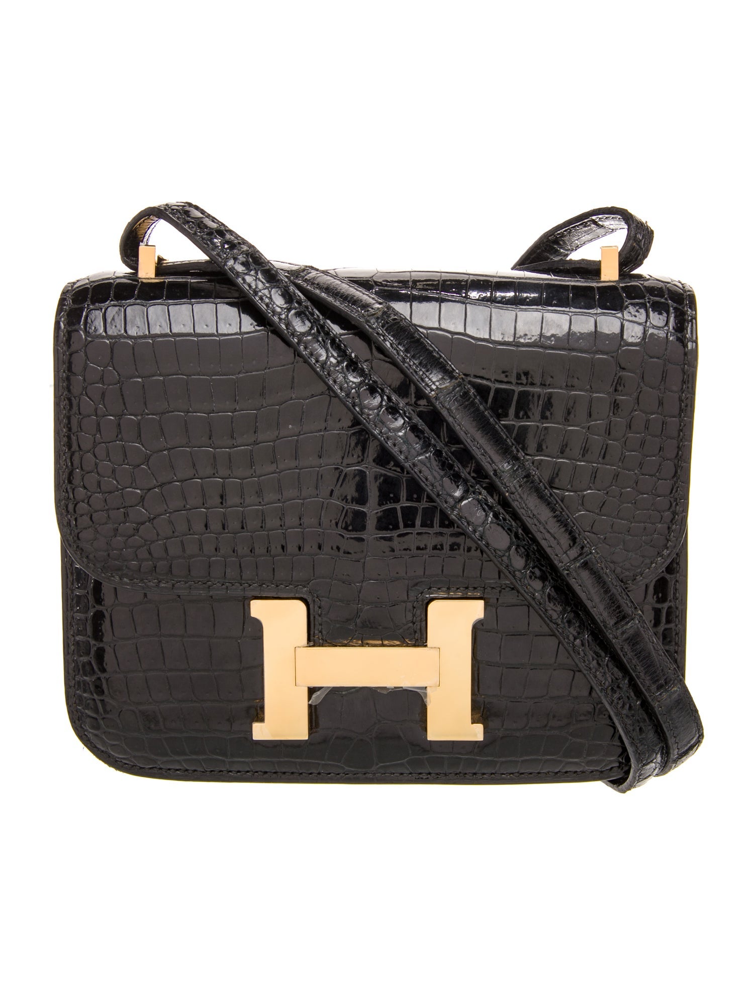 Hermès Shiny Porosus Crocodile Constance 18