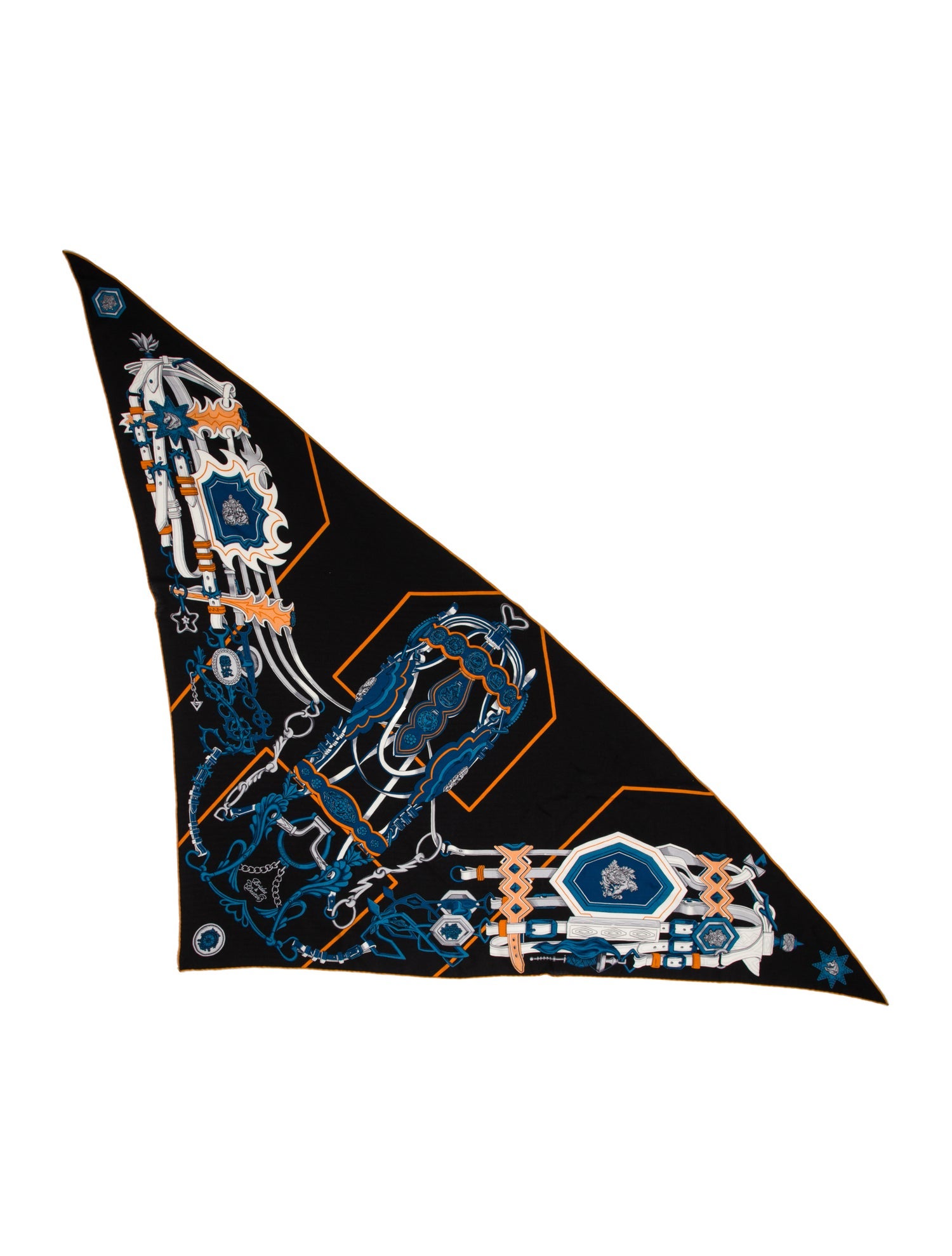 Hermès Brides et Destin Giant Cashmere Triangle Scarf