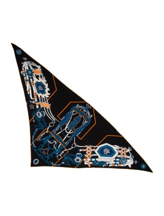 Hermès Brides et Destin Giant Cashmere Triangle Scarf