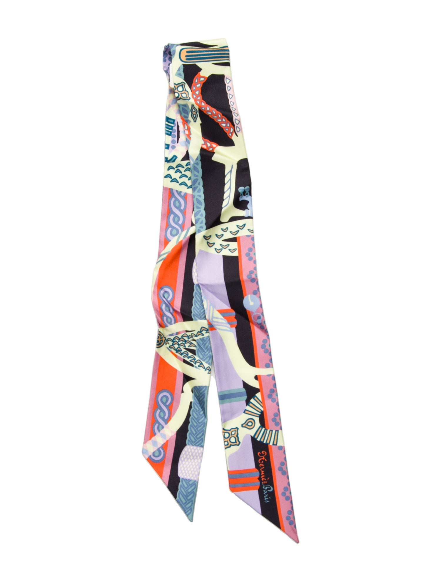 Hermès Fantaisie d'Etriers Silk Twilly Scarf