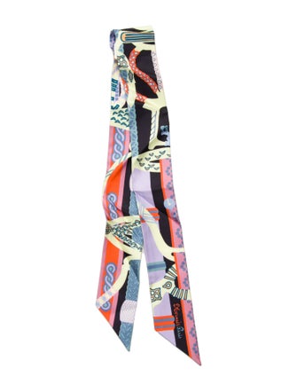 Hermès Fantaisie d'Etriers Silk Twilly Scarf
