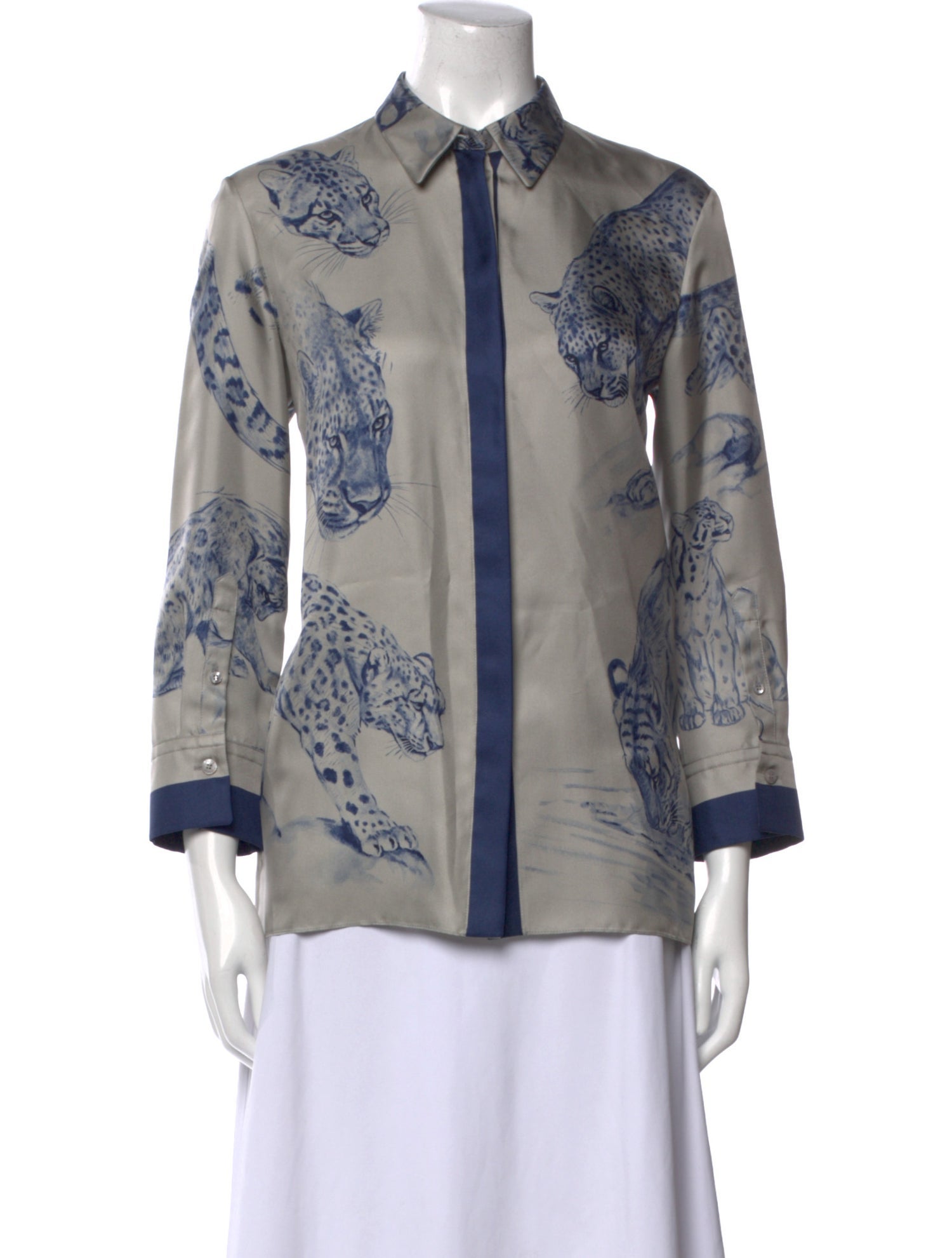 Hermès Silk Printed Button-Up Top w/ Tags