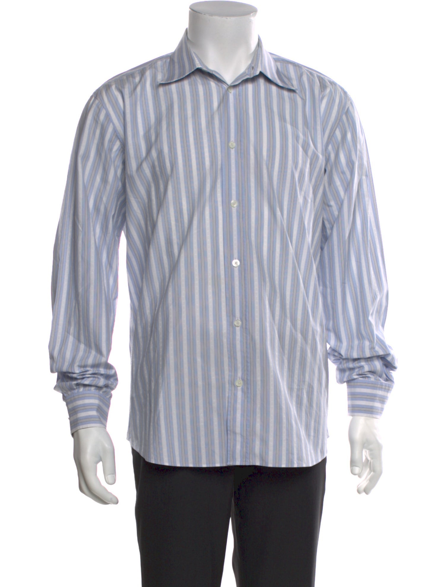 Hermès Striped Long Sleeve Dress Shirt