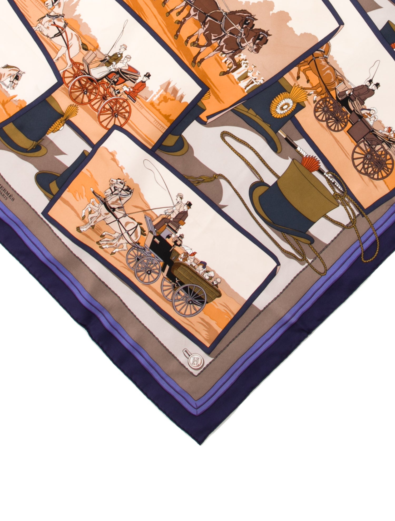 Hermès Attelages Silk Scarf