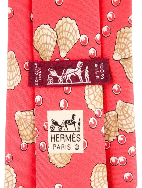 Hermès Silk Seashell Print Tie