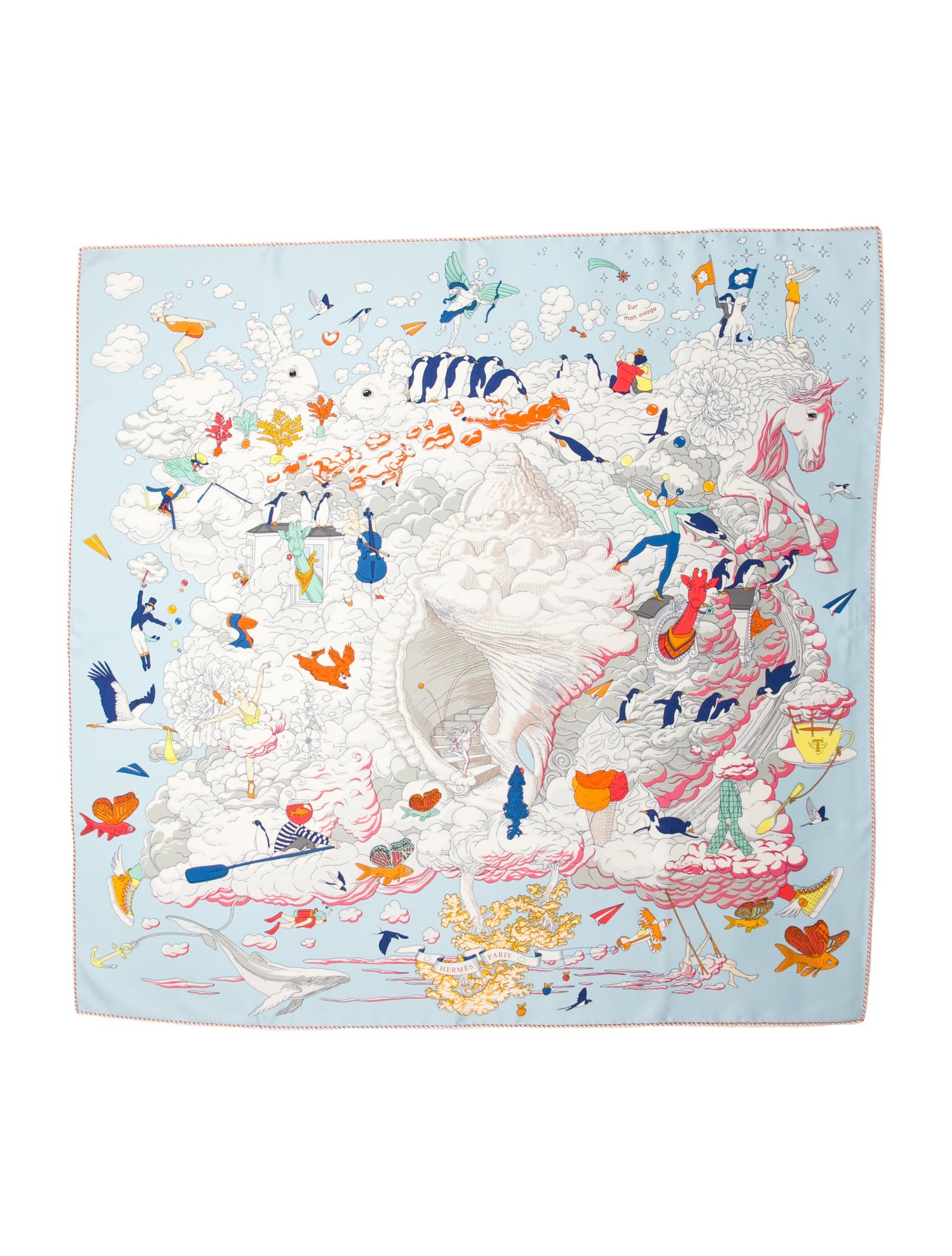 Hermès Sur Mon Nuage Silk Scarf