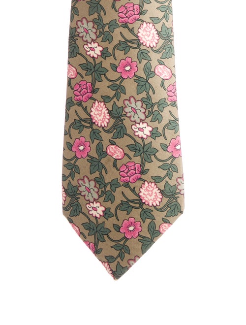 Hermès Floral Print Silk Tie
