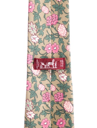 Hermès Floral Print Silk Tie