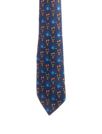 Hermès Silk Garden Print Tie
