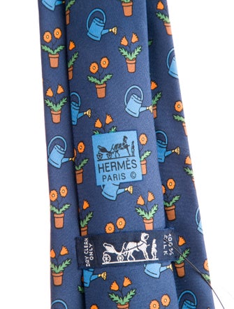 Hermès Silk Garden Print Tie