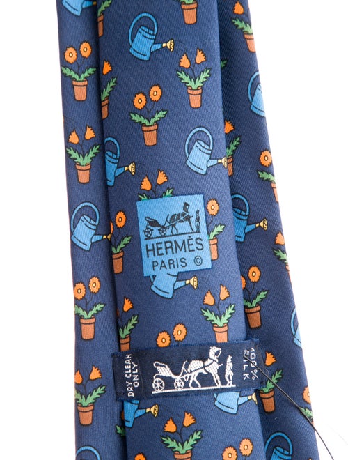 Hermès Silk Garden Print Tie