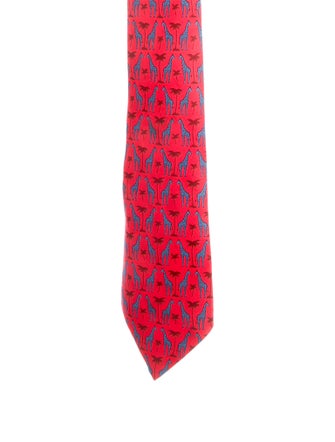 Hermès Silk Giraffe Print Tie
