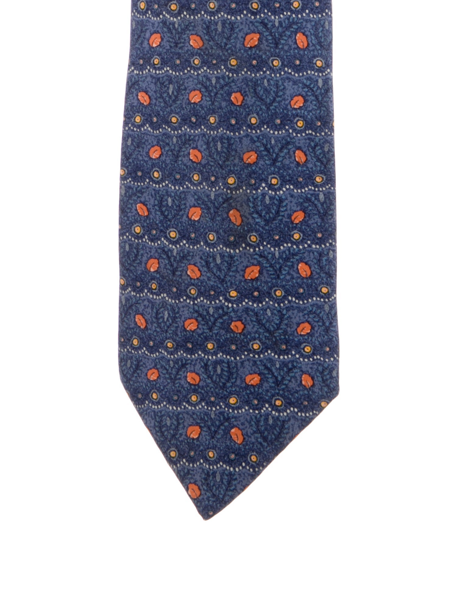 Hermès Silk Leaf Print Tie