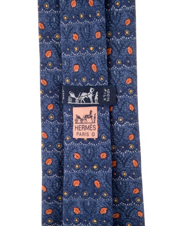 Hermès Silk Leaf Print Tie