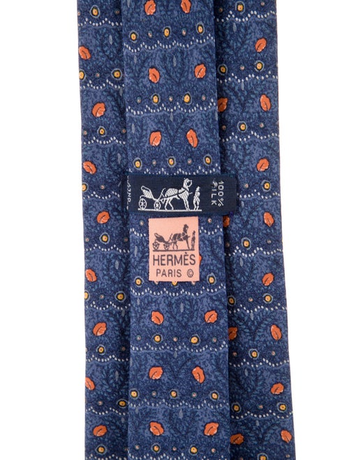 Hermès Silk Leaf Print Tie
