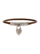 Hermès Leather Kite Bracelet w/ Heart Cadena Lock Charm Wrap Bracelet
