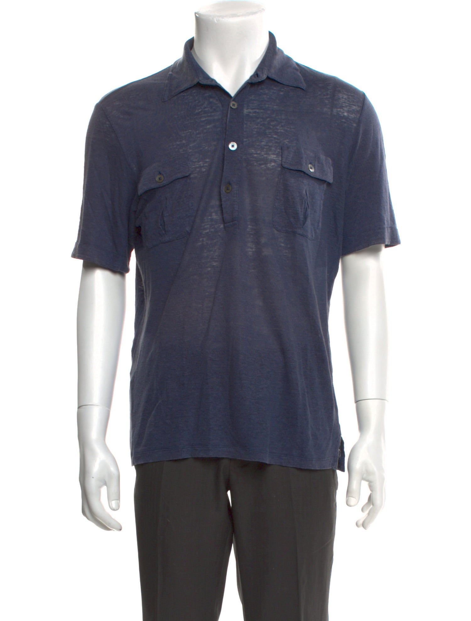 Hermès Linen Collar Polo Shirt