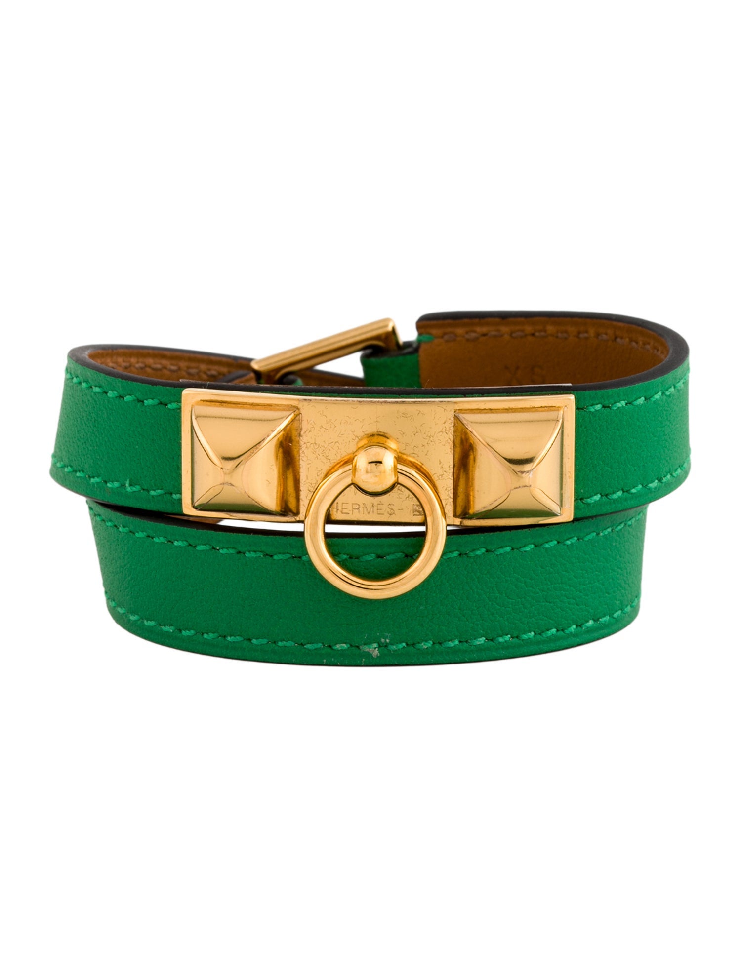 Hermès Leather Rivale Double Tour Wrap Bracelet