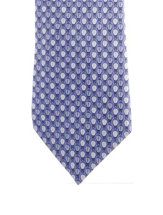 Hermès Pattern Print Silk Tie