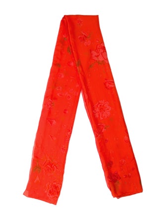 Hermès La Rosèe Mousseline Stole Silk Scarf