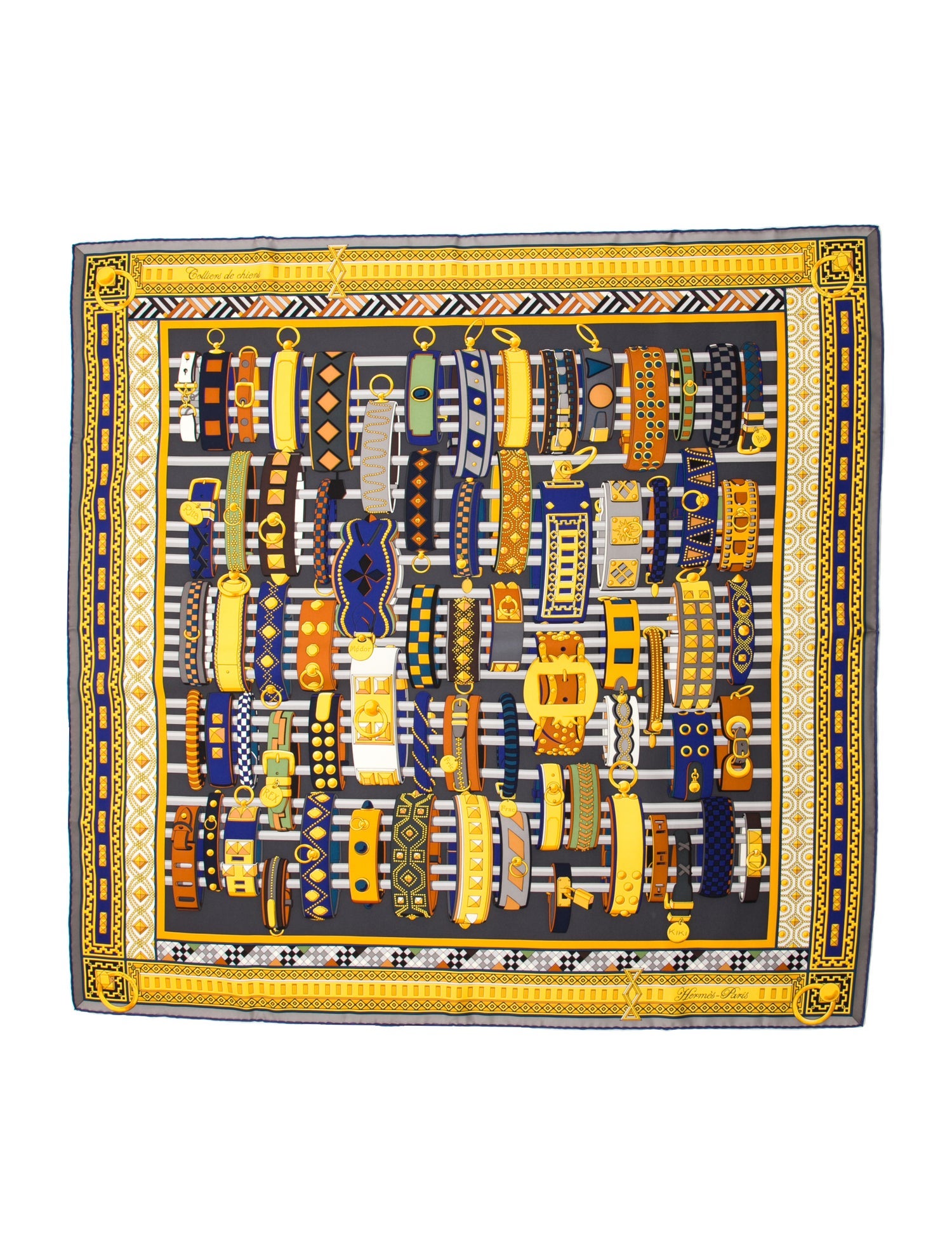 Hermès Colliers de Chiens Silk Scarf
