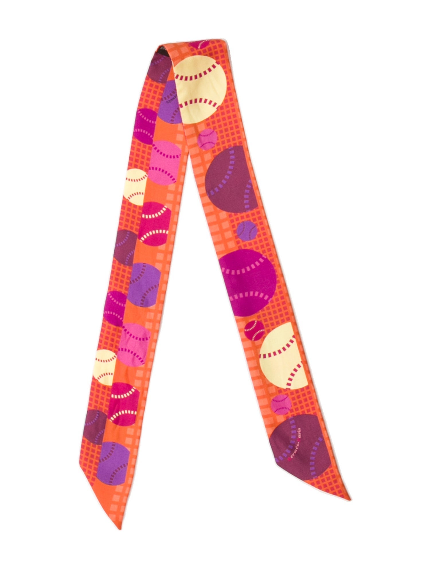 Hermès Balles De Tennis Silk Twilly Scarf