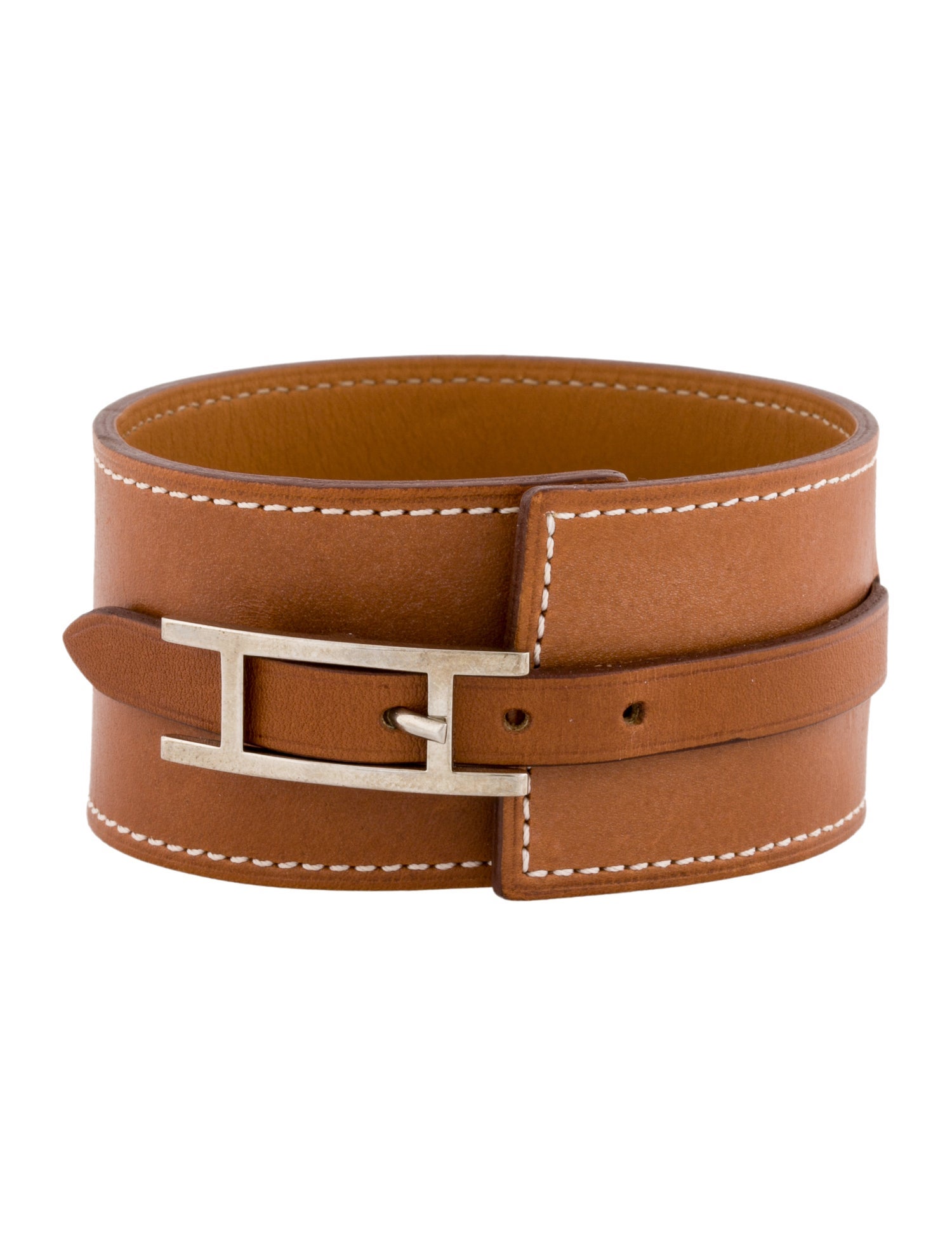 Hermès Leather Fleuron Wrap Bracelet