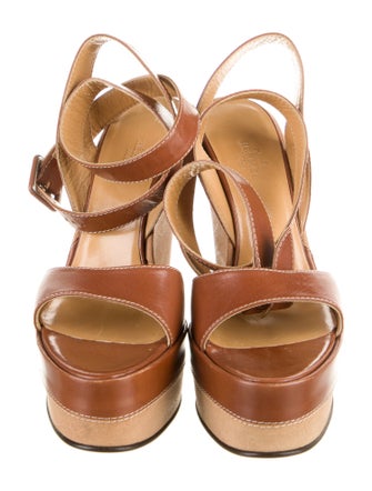 Hermès Leather Colorblock Pattern Sandals