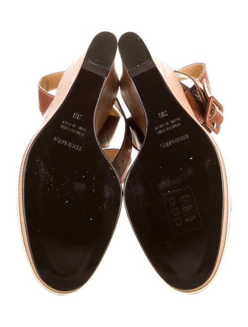 Hermès Leather Colorblock Pattern Sandals