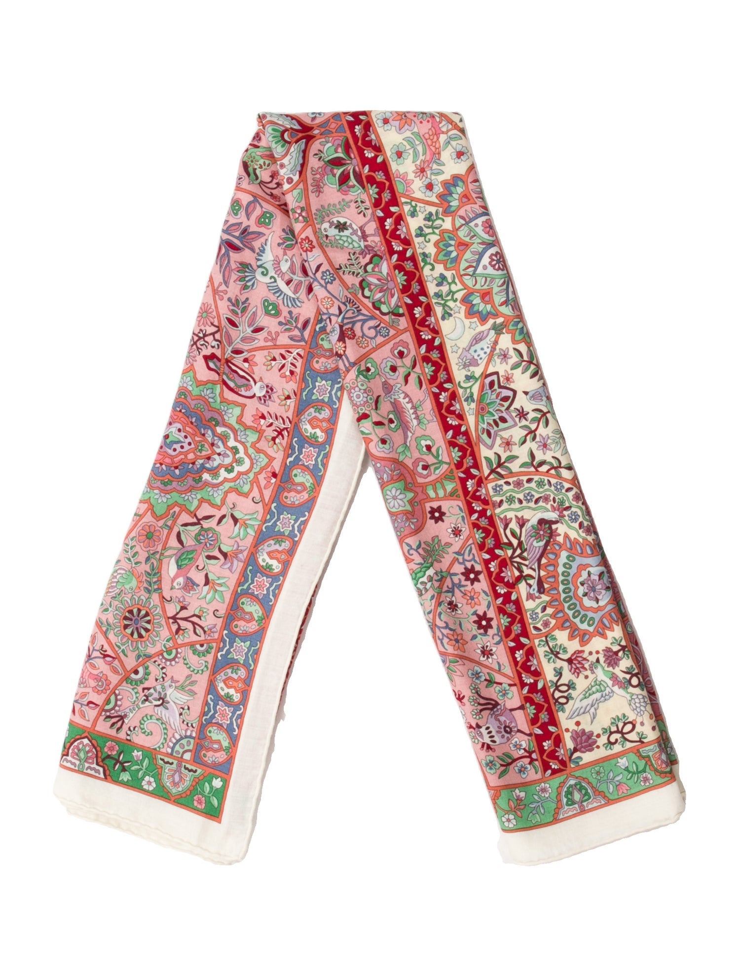 Hermès Au Pays des Oiseaux Fleurs Cashmere Shawl