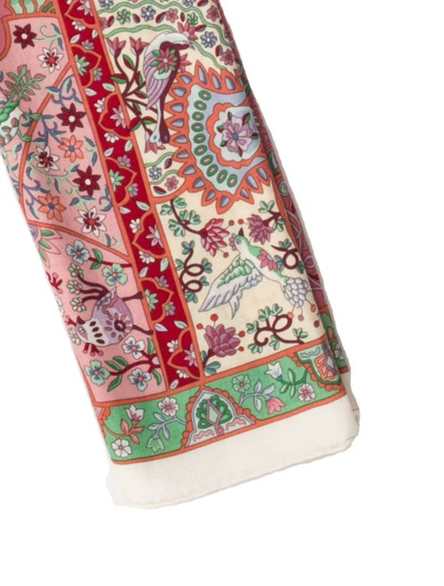 Hermès Au Pays des Oiseaux Fleurs Cashmere Shawl