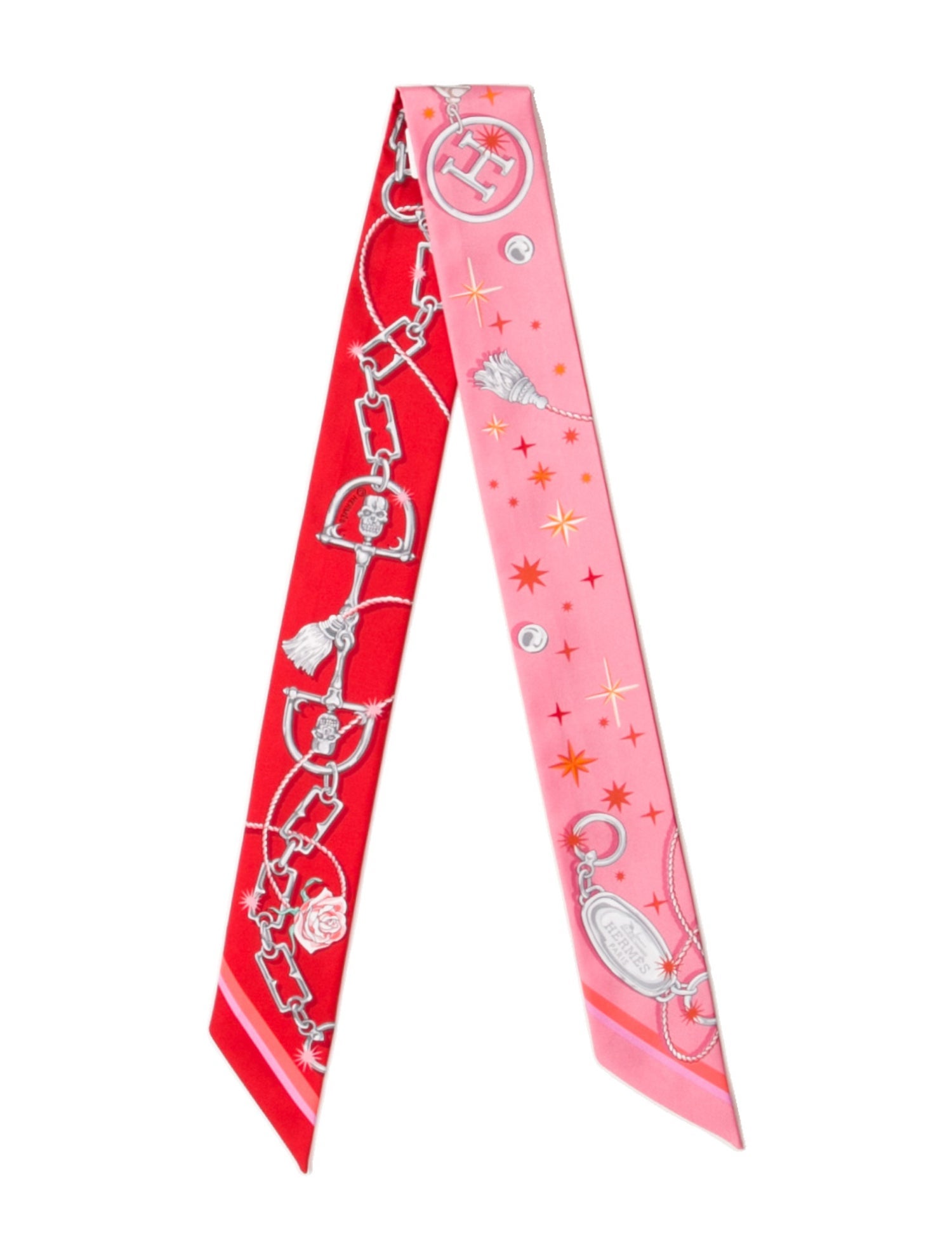 Hermès C'est La Fete Silk Twilly Scarf w/ Tags